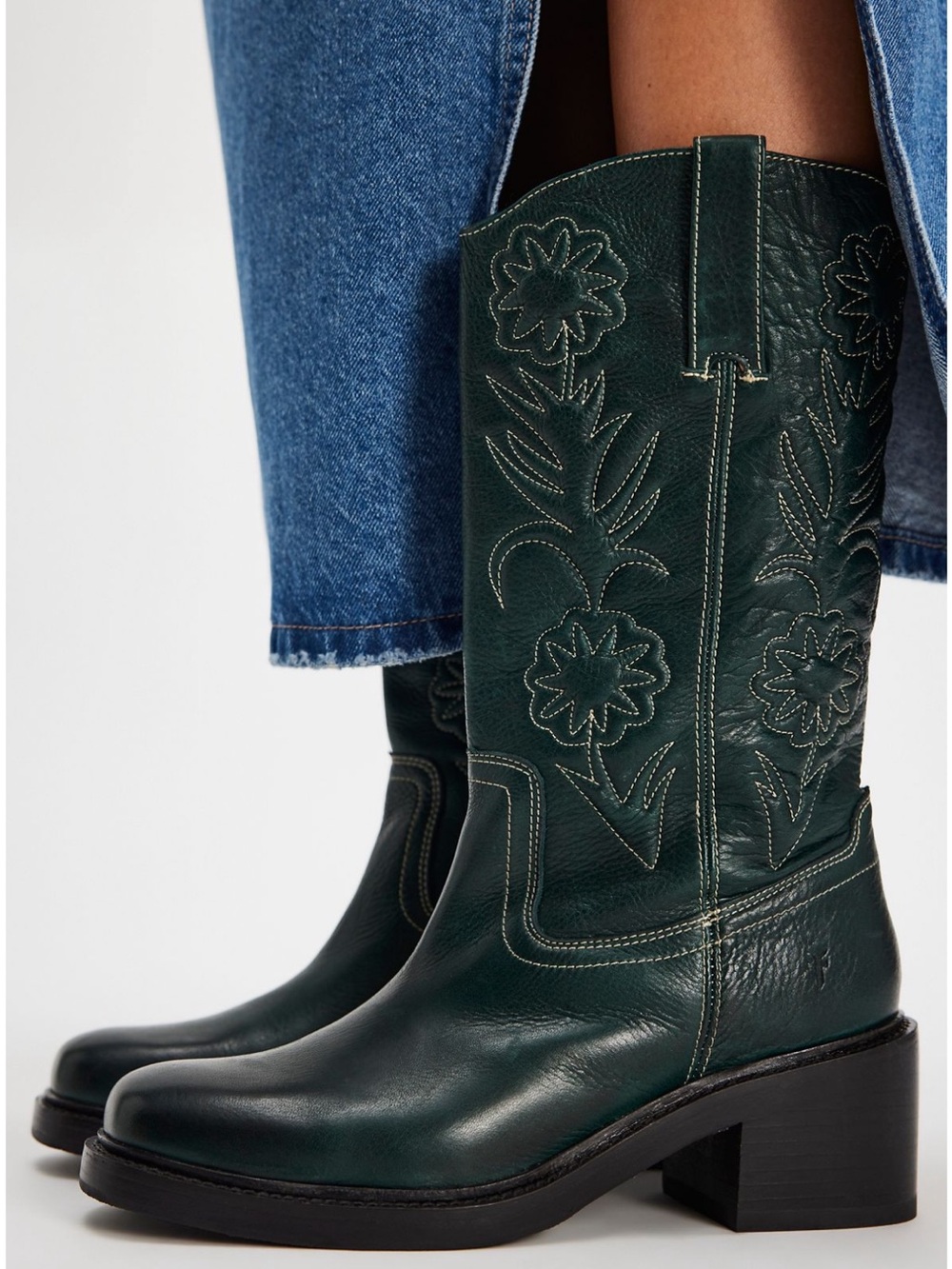 FRYE FOR FREE PEOPLE KATE DECO STITCH BOOTS PINE